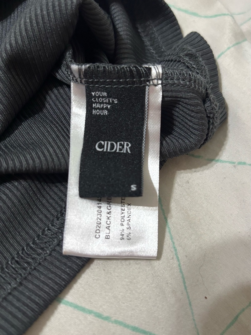 Cider Black Ribbed Tee